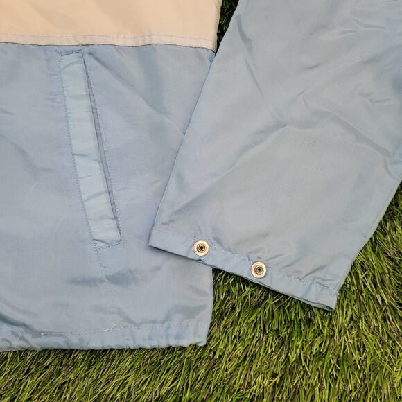 Vintage 70s Campus Jacket Medium 22x25 Blue White - Picture 12 of 13